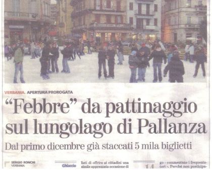 Così "La Stampa" annunciava nel 2006 il primo anno della pista di pattinaggio a Pallanza.
